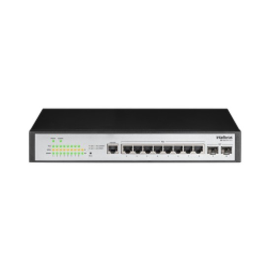 SWITCH GERENCIAVEL 8 PORTAS GIGA + 2 PORTAS SFP 1000 BASE-X S 2310G-A INTELBRAS - INSTRUFIBER