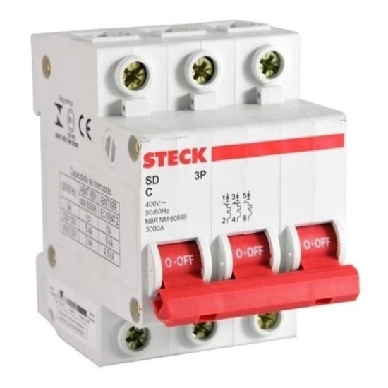 DISJUNTOR TRIPOLAR C 100A SDD3C100 STECK - INSTRUFIBER