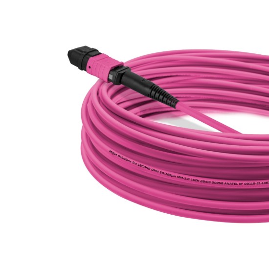 Cabo MPO para MPO Fêmea 40m, 12 Fibras OM4 G651.1 50/1 25 Multimodo, Tipo B LSZH Magenta - INSTRUFIBER