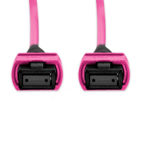 Cabo MPO/APC para MPO/APC Fêmea 5m, 12 Fibras, OM4 G651.1 50/125 Multimodo, Tipo B LSZH Magenta - INSTRUFIBER