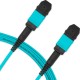 Cabo MPO para MPO Fêmea 5m, 12 Fibras, OM3 G651.1 50/125 Multimodo, Tipo B LSZH Aqua - INSTRUFIBER
