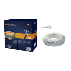 Cabo De Rede Lan Expert Turbo Link Cat5E Utp Branco 4 Pares Caixa 305Mt - INSTRUFIBER