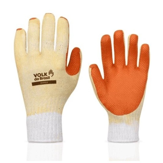 Luva Emborrachada Orange - Volk (12 Pares) | CA - 21367 - INSTRUFIBER